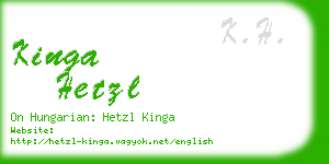 kinga hetzl business card